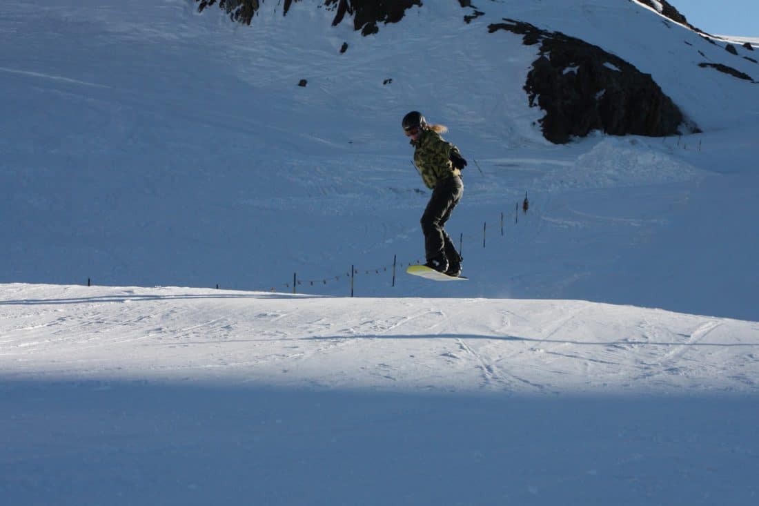 sníh, zima, studené, lyžař, skok, sport, hory, LED, snowboard