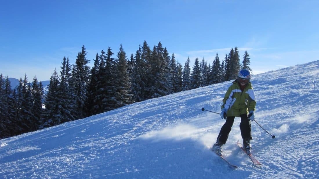 sneh, zima, studenej, mountain, šport, lyžiar, drevo, ľadu, krajiny