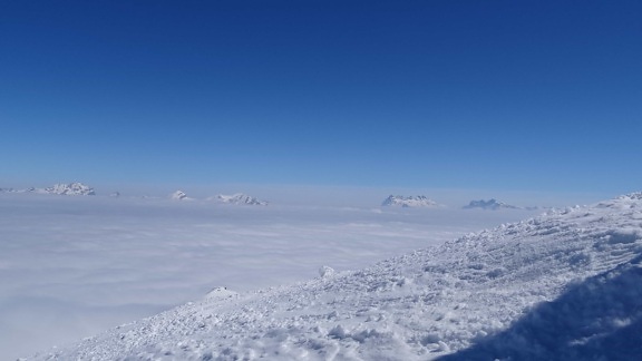 Mavi gökyüzü, ridge, rakım, kış, kar, soğuk, doğa, manzara, gökyüzü, buz, dağ