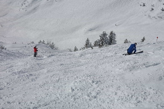 雪, 冬天, 寒冷, 山, 滑雪者, 山, 冒险