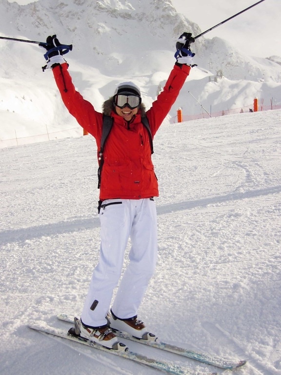 salju musim dingin, pemain Ski, olahraga, kegiatan, dingin, es, snowboard, kacamata, menurun