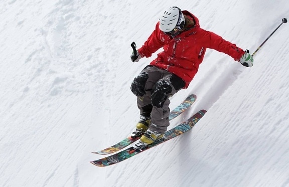 сняг, спускане, скок, екстремен спорт, ски, зимни, адреналин, спорт, планина