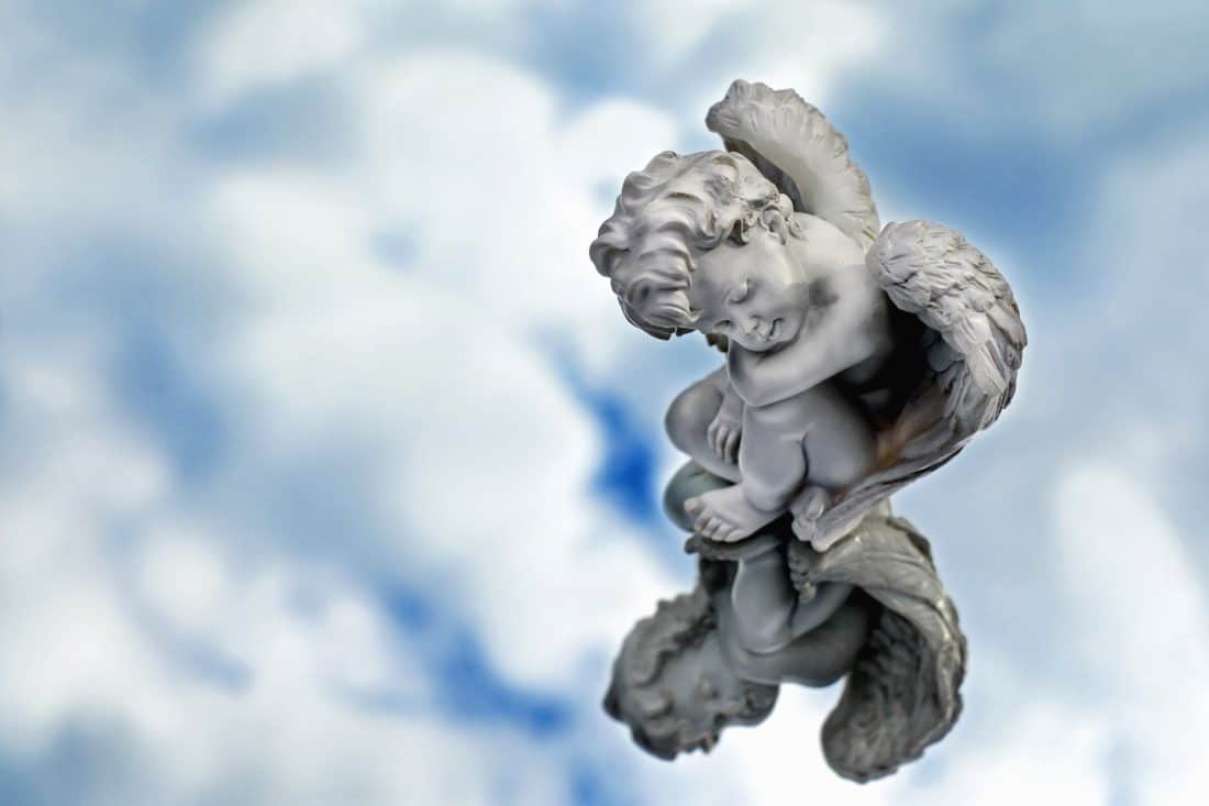 скульптура, Голубое небо., Ангел, статуя, искусство, природа, памятник, небо