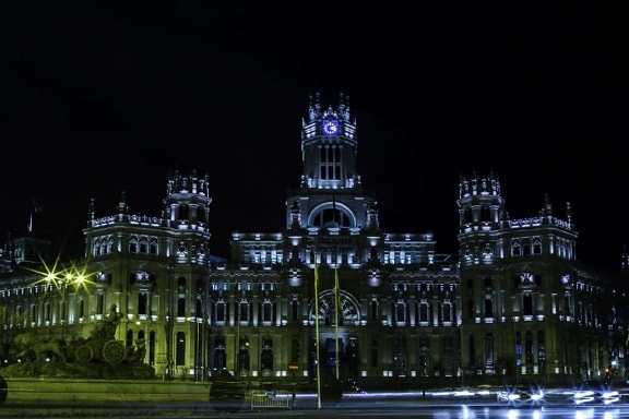 architecture, city, night, palace, exterior, building, facade, residence
