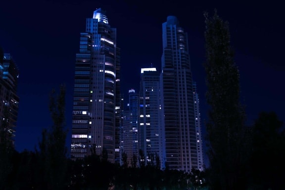 місто архітектурі міський пейзаж, ніч, темрява, центральній частині міста, міських, башта