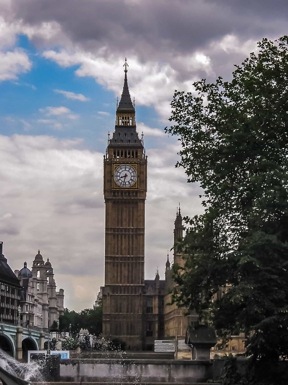 reloj, edificio, Inglaterra, calle, arquitectura, torre, antiguo, ciudad, Parlamento, punto de referencia