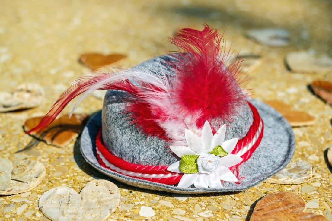 hoed, veren, decoratie, fashion, veren, detail
