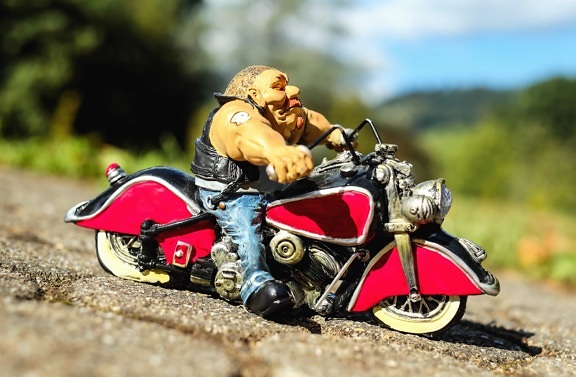 biker, adventure, vehicle, toy, object, model