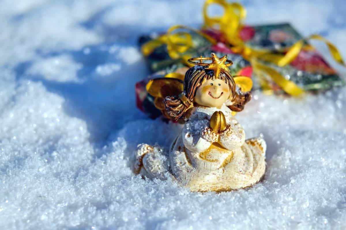 pop, speelgoed, sneeuw, decoratie, winter, koude