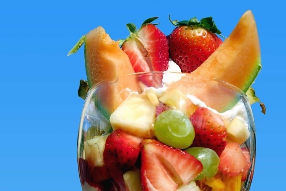 bogyó, finom, élelmiszer, édes, eper, gyümölcs, diéta, saláta, dinnye