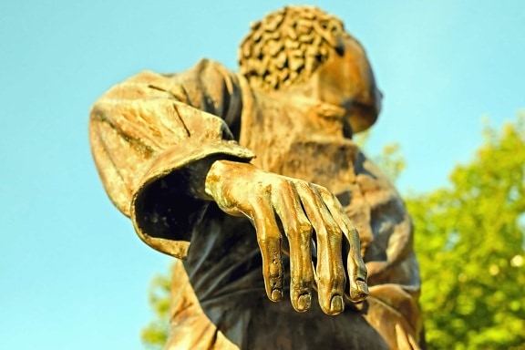 статуи, скульптуры, небо, Открытый, рука, палец, искусство
