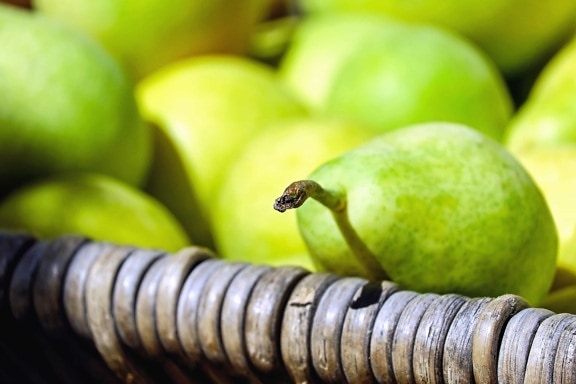 水果, 梨, 篮子, 木材, 有机, 维生素, 食物, 饮食