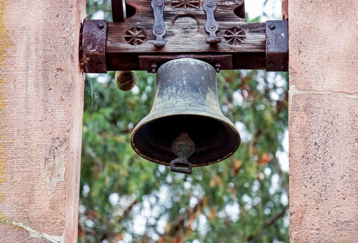 retro, old, iron, metal, antique, bell, outdoor