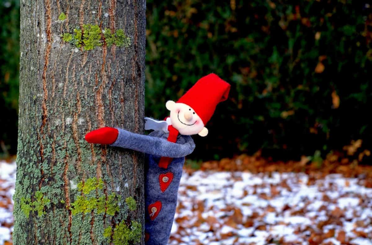 玩具, 对象, 木头, 自然, 树, 叶子, 室外, 玩偶, 冬天, 雪