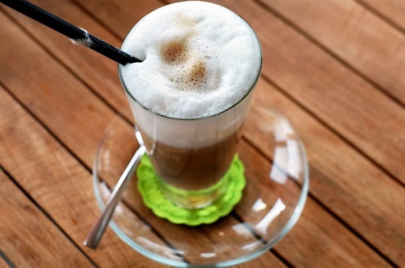 coffee, foam, table, drink, cappuccino, wood, espresso, cocoa