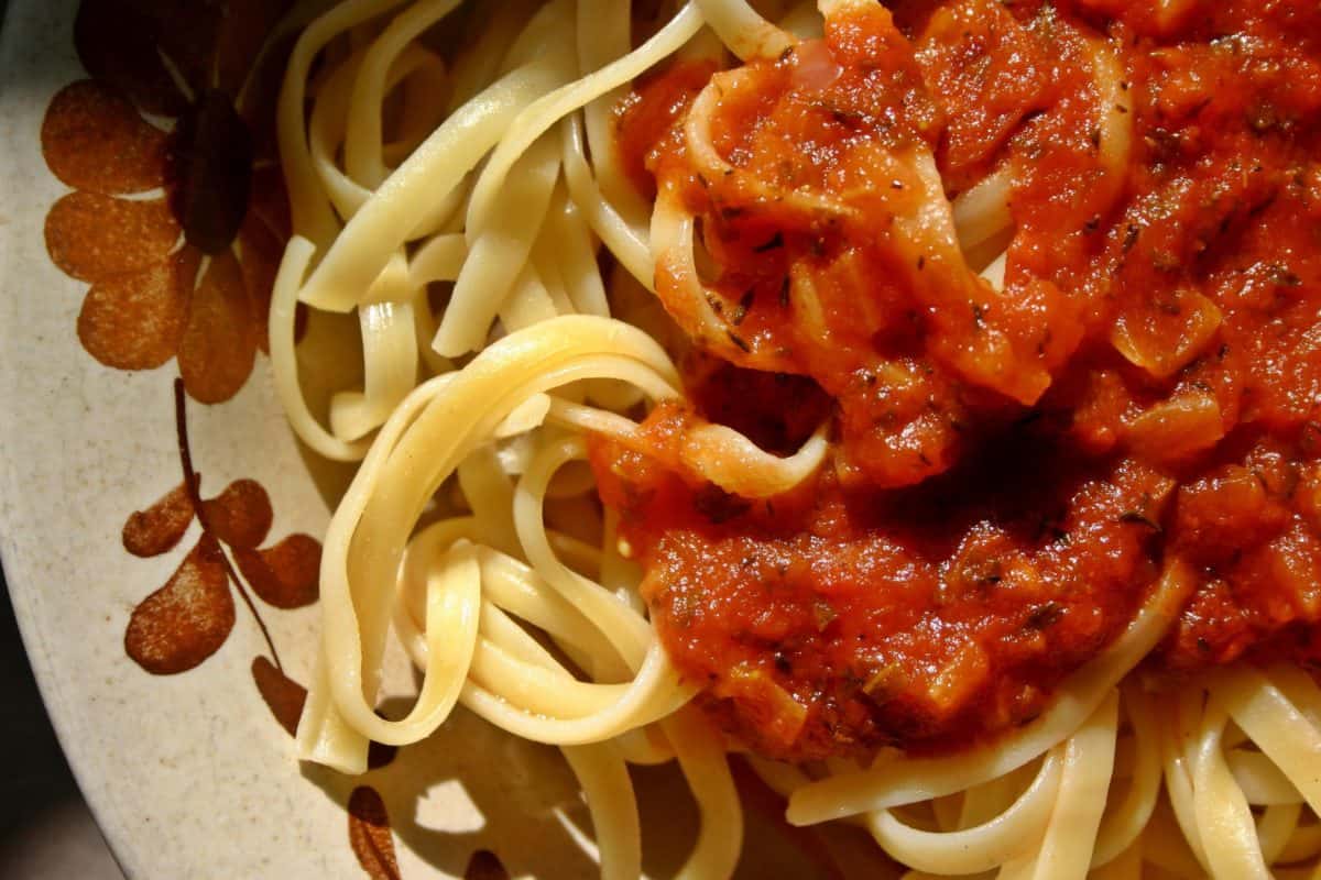 смачні, обід, вечеря, продовольство, базилік, соус, страва, спагетті