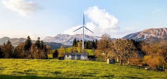 windmill, technology, wind, electricity, forest, mountain