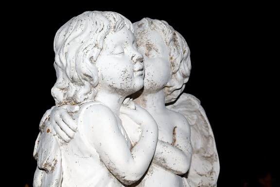 patsas, antiikin veistos, marmori, taide, yksityiskohtia, valkoinen enkeli