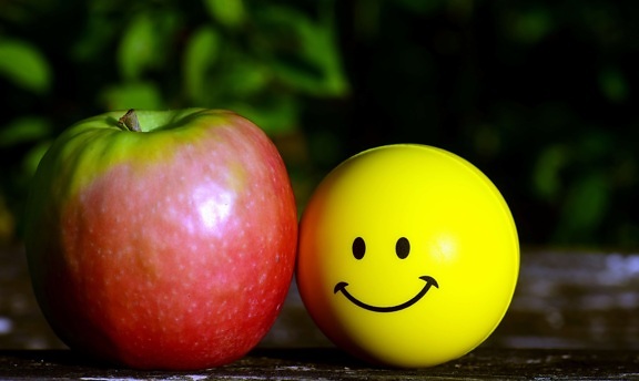 Apple, alimentos, fruta, vitamina, deliciosa, bola, los gráficos, sonriendo