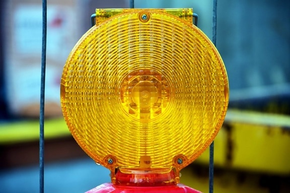 lampa semnal, plastic, avertizare, lumina, obiect, galben