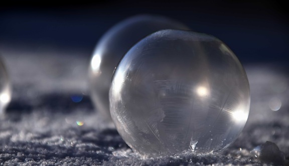 ボール、冬、寒さ、雪の結晶、球、氷
