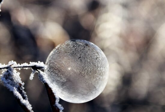 macro, detail, frost, nature, ice, winter, snow, sphere