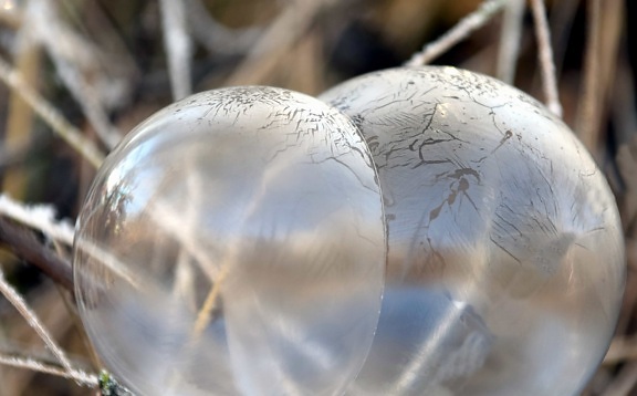 nature, ice, reflection, winter, snow, sphere