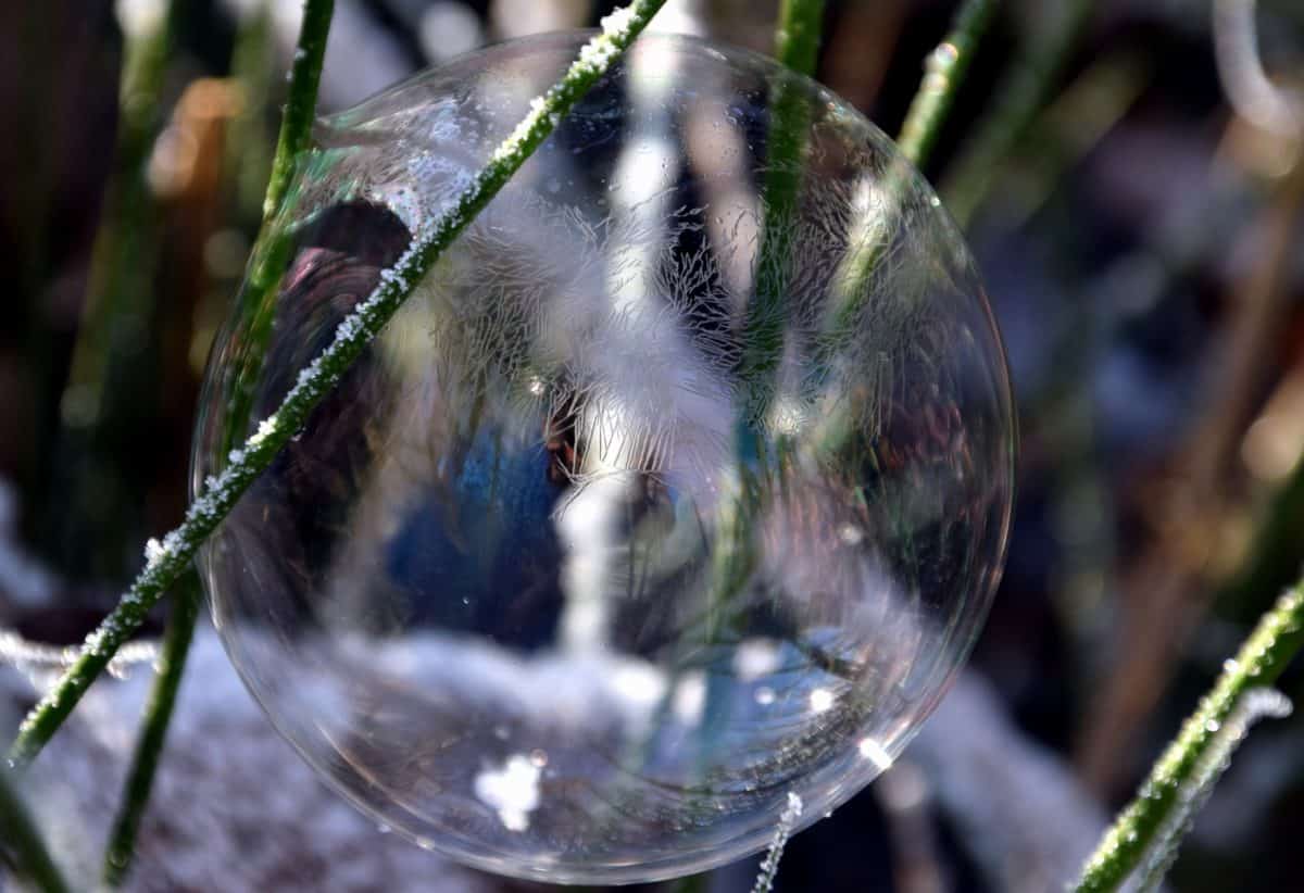 nature, winter, snow, sphere, grass, ice, reflection