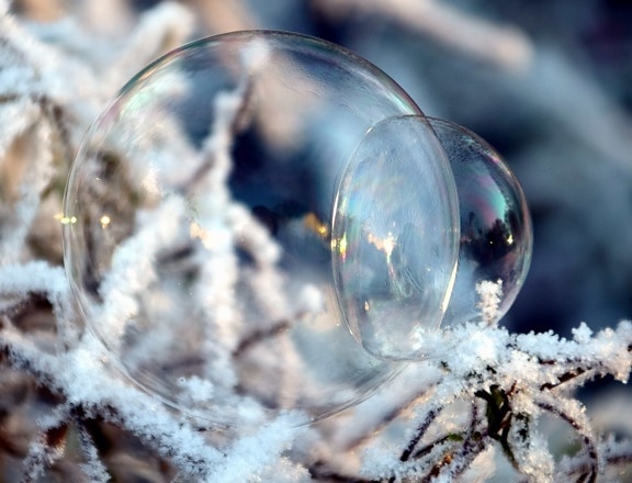 природата, зима, сняг, сфера, лед, отражение