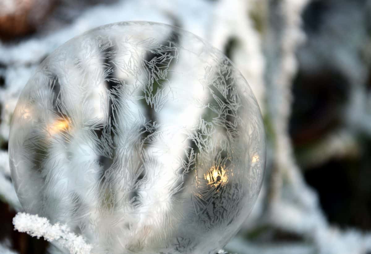 自然, 冬天, 冰, 反射, 雪花, 球形
