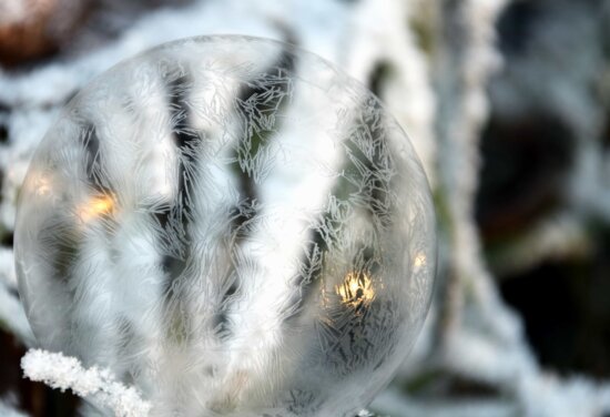 nature, winter, ice, reflection, snowflake, sphere