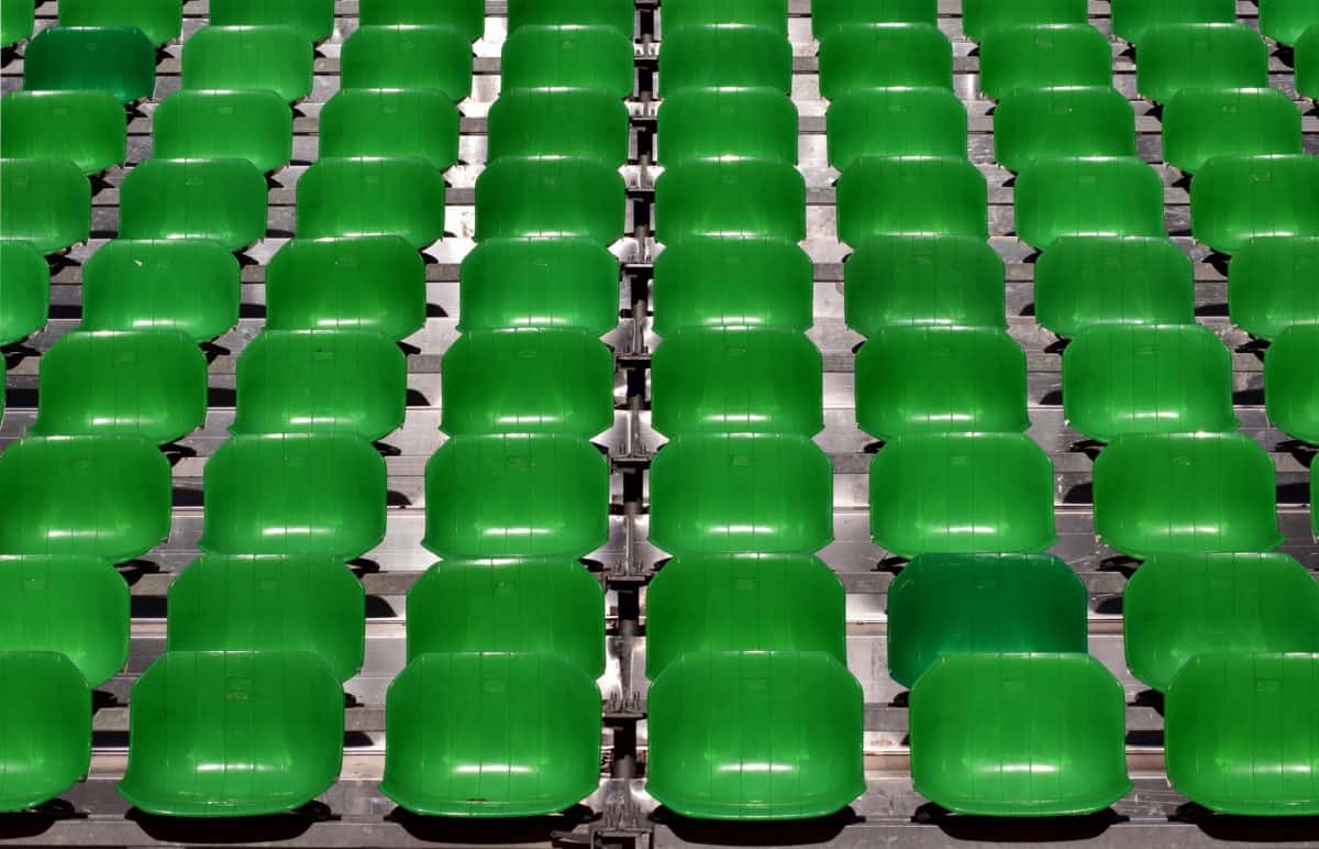 เก้าอี้ พลาสติก ก่อสร้าง โลหะ สีเขียว กลางแจ้ง