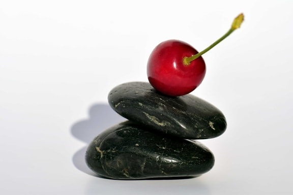stone, still life, meditation, decoration, cherry, fruit, food