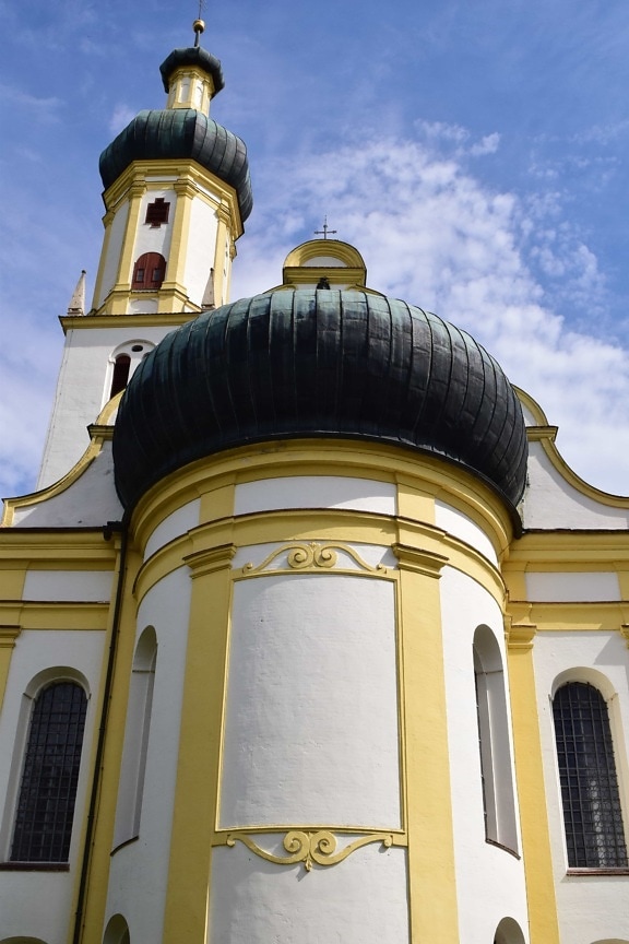 Igreja, céu, arquitetura, cúpula, ortodoxo, religião, telhado, fachada