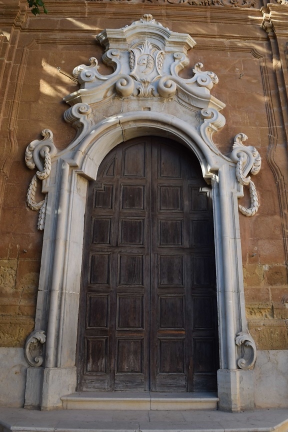 arkitektur, dörröppning, entré, främre dörr, fasad, gotiska, katedralen