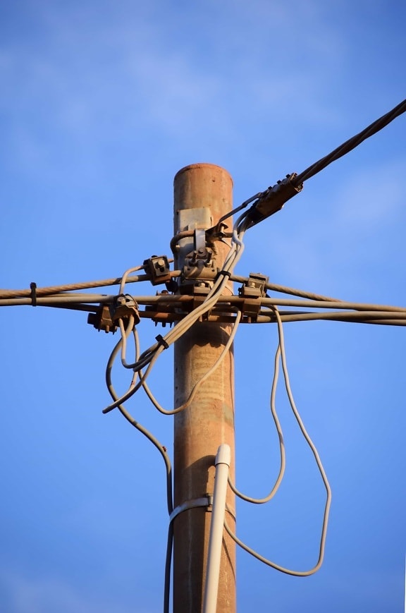sky, wire, equipment, electricity, cable, electric, voltage