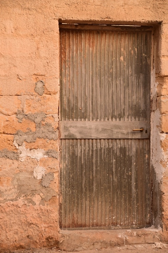 old, wall, architecture, door, texture, brick, wood, surface
