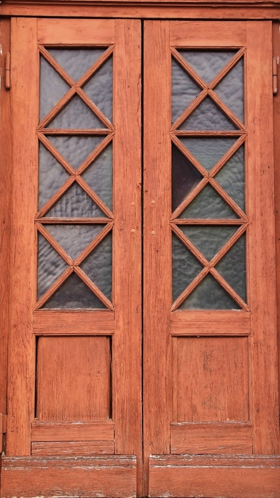 architettura, porta, porta in legno, front, legno, struttura, parete