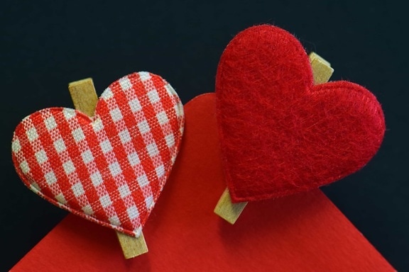 heart, decoration, red, love, fabric, macro, detail, decoration