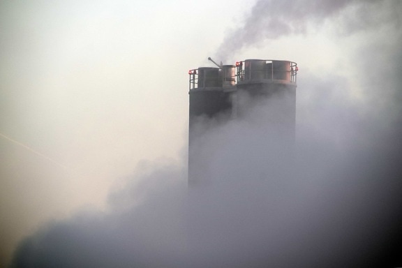 dym, mgła, miejsca pracy, fabryka, przemysł, komin, zanieczyszczenia, odkryty