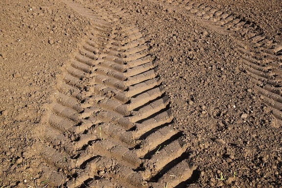 ground, texture, pattern, field, tire track, soil