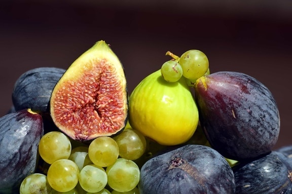 pyszne jedzenie, winogron, odżywianie, rys., owoce, organiczne, słodkie, dieta