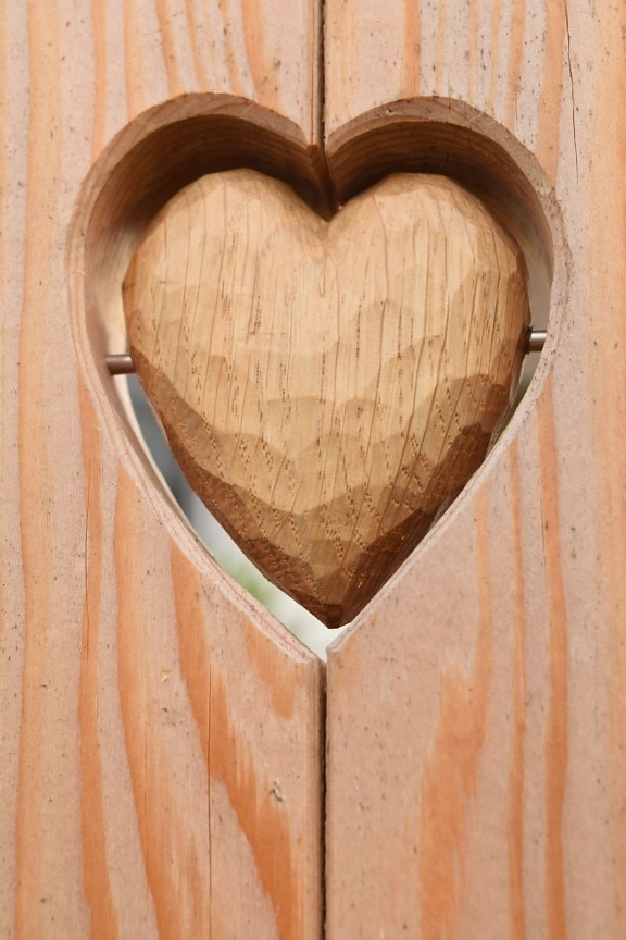 decorazione di legno, cuore, in legno, porta d'ingresso,