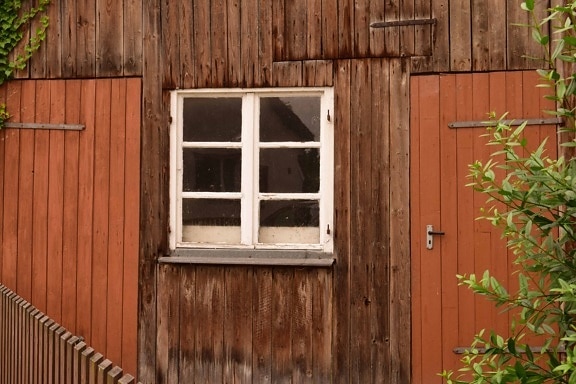 ablak, építészet, ház, fa ajtó, rusztikus, régi, fából készült
