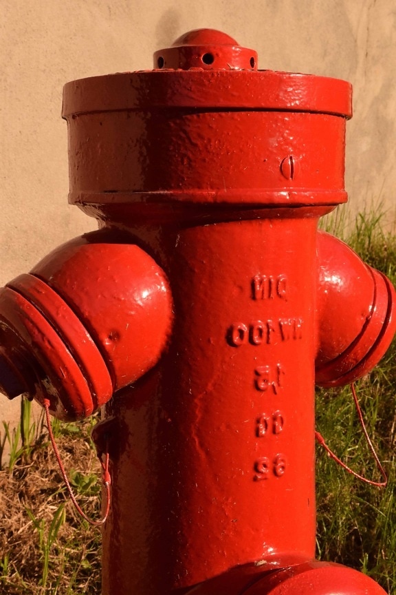 objekt, metal, iron, rød, brandhane, brand, udendørs