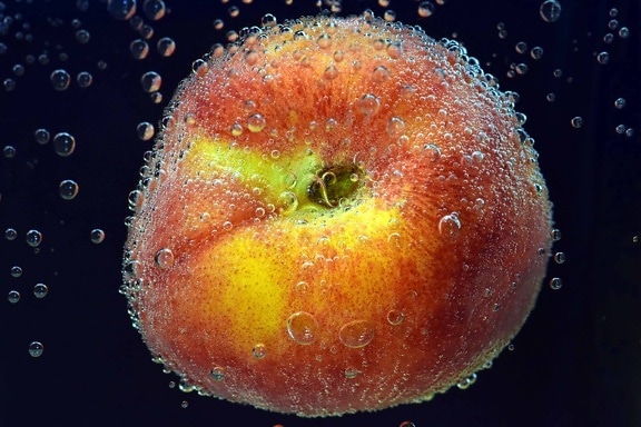 fruit, wet, underwater, peach, food, bubble, vitamin