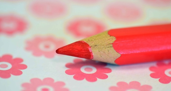 鉛筆、教育、赤、マクロ、木材、創造性、色