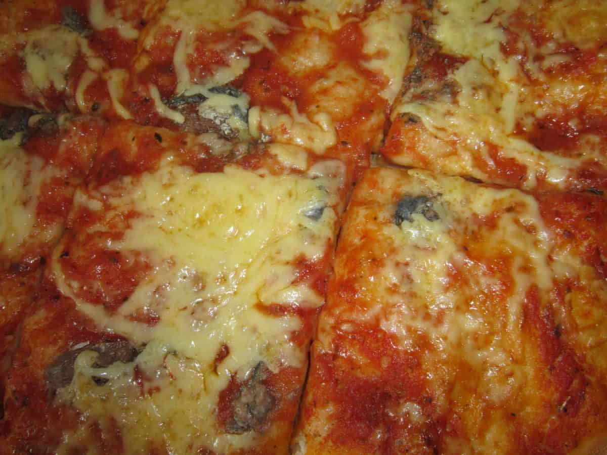 Pizza, fromage, mozzarella, déjeuner, sauce, alimentaire, tomate, dîner