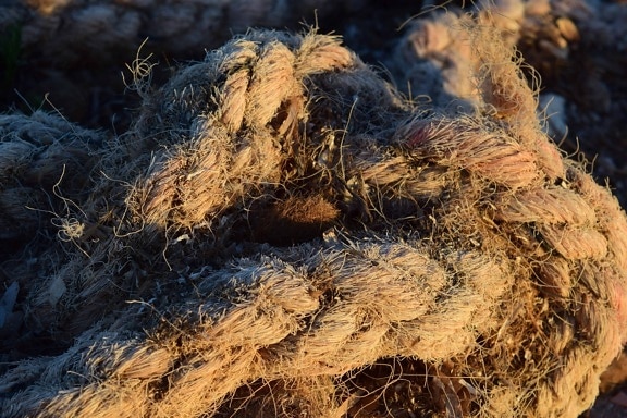 knitted, old, brown, rope, knot, daylight, outdoor, object, old, brown
