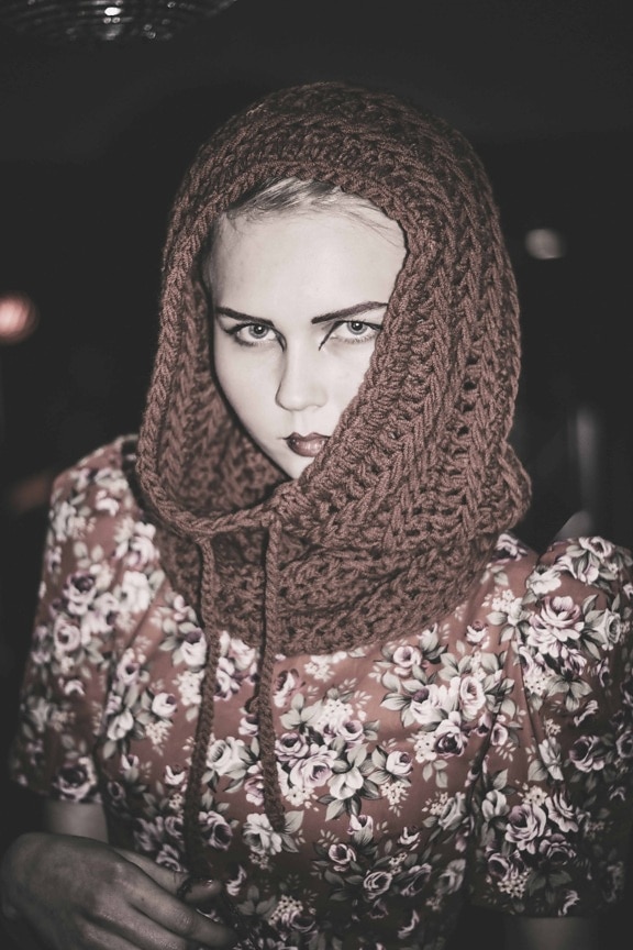 мода фото моделі людей, зима, шарф, портрет, обличчя, привабливий